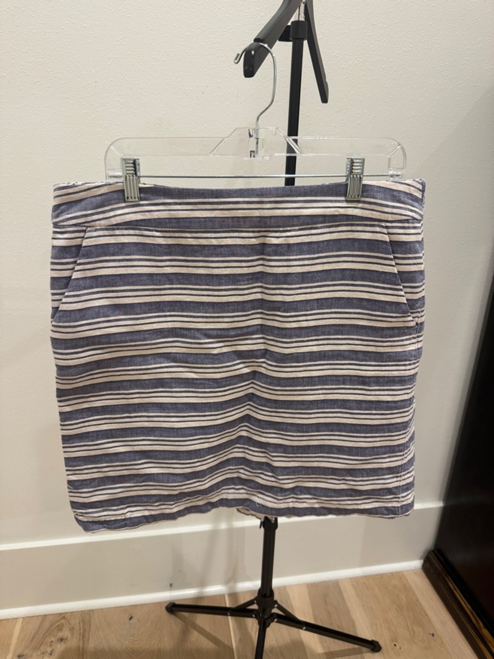 Tommy Hilfiger Navy and White Striped Mini Skirt
